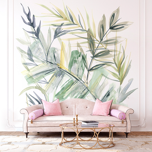 Painel decorativo natureza em aquarela