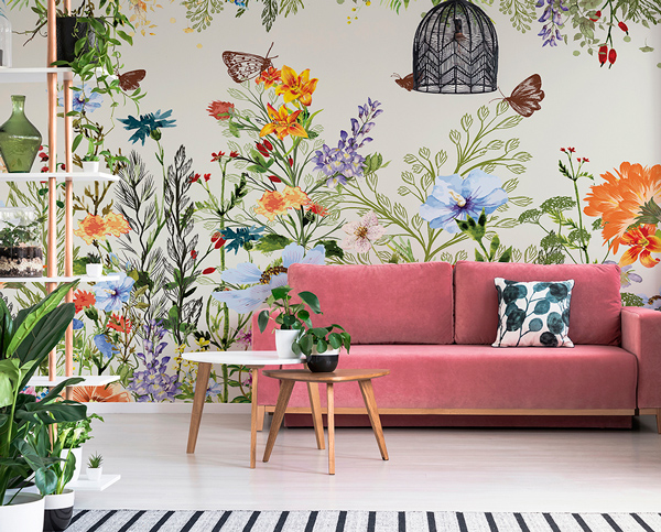 Mural floral para paredes by animadeco